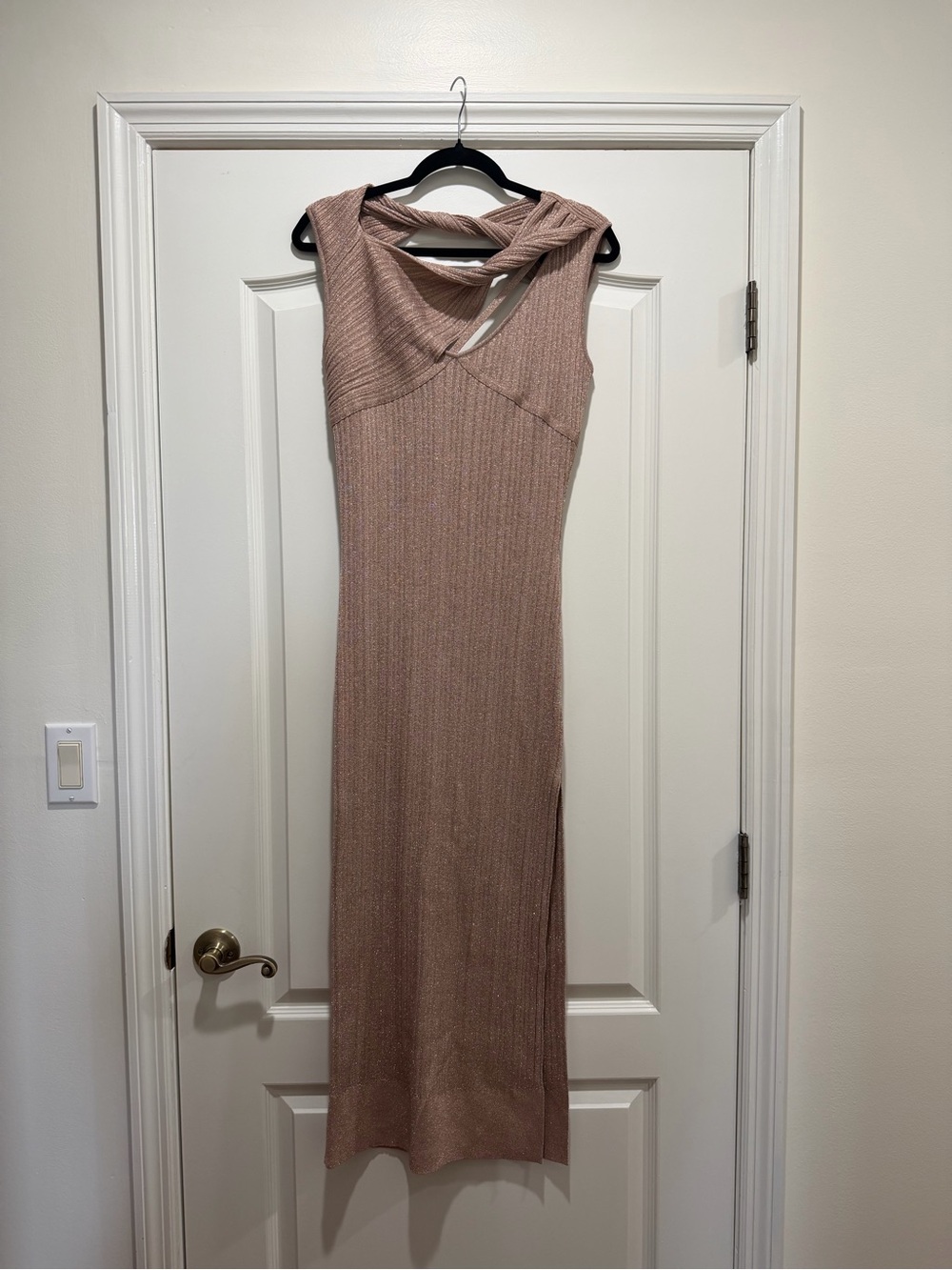 AKNVAS Twist-Neck Knit Maxi Dress